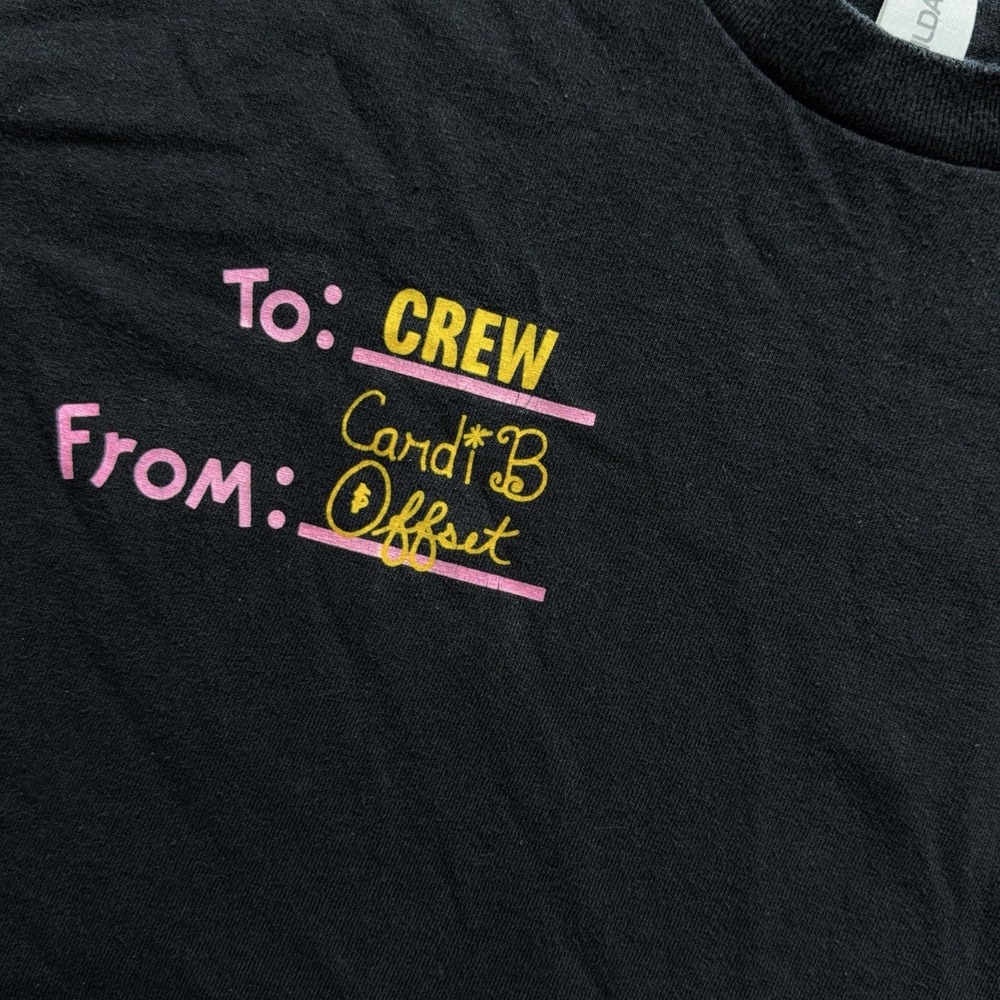 Mcdonalds Cardi B Offset Crew T-Shirt Size XL Black McD's Employee Promo Shirt - Picture 3 of 10